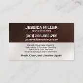 Tapijt- en stofferingsreinigingsdiensten visitekaartje (Achterkant)
