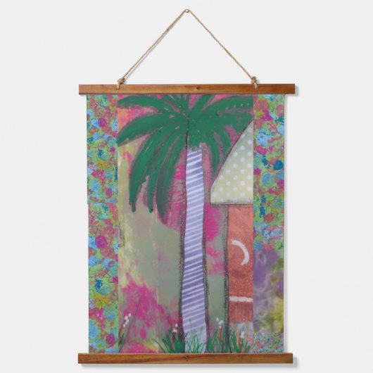 Tapijt - Fabelachtige Palmboom Hangend Wandkleed (Voorkant)