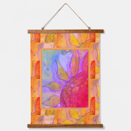 Tapijt - Fel Zonnebloem Kunst Hangend Wandkleed (Voorkant)