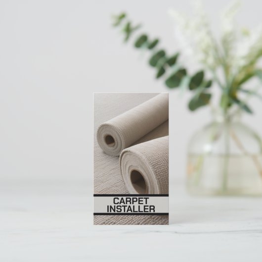 Tapijt Installer Tapijt Rolls Visitekaartje (Staand voorkant)