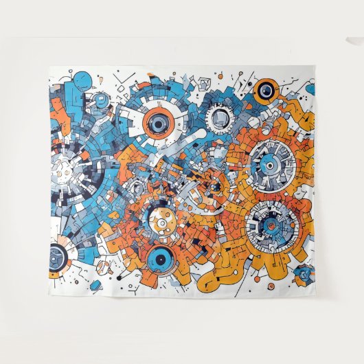 tapijt met V-puls 2 Wandkleed (Voorkant (horizontaal))