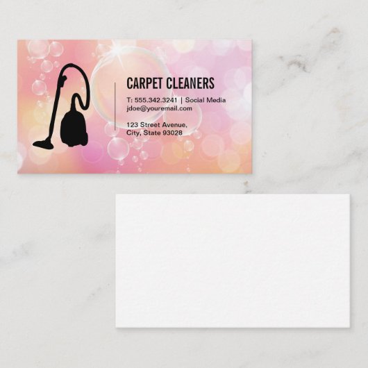 Tapijt reinigen | Sopbellen Visitekaartje (Voorkant / Achterkant)
