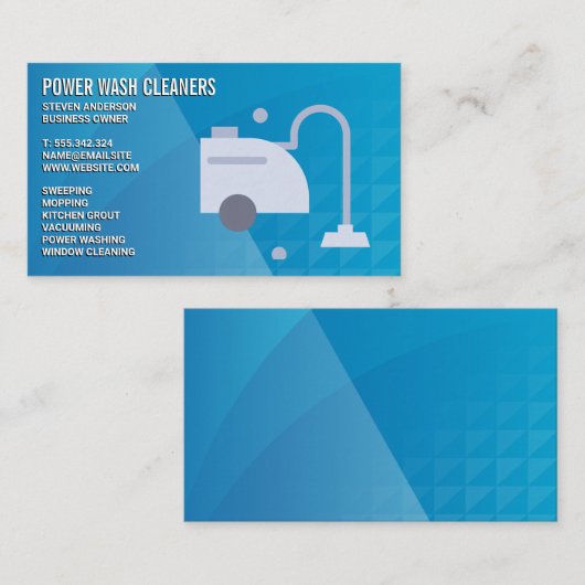 Tapijt reinigen | Stoomzuiger Visitekaartje (Voorkant / Achterkant)