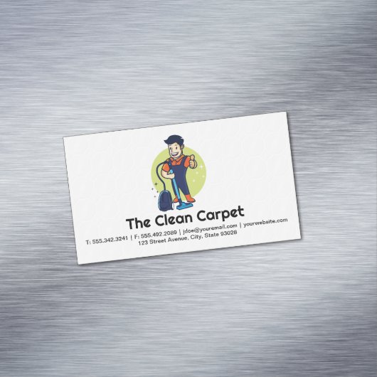 Tapijt reiniger | Huishoudelijke diensten Magnetisch Visitekaartje (Voorbeeld)