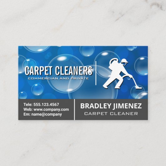 Tapijt Reiniger | Tapijt Kleed | Zeepbellen Visitekaartje (Voorkant)