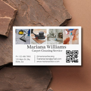 tapijt reinigingsdienst 4 foto's qr-code modern visitekaartje