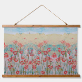 Tapijt - Rode Wilde Bloemen Hangend Wandkleed