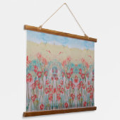 Tapijt - Rode Wilde Bloemen Hangend Wandkleed (Gebogen)
