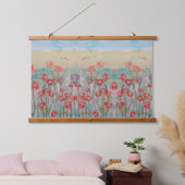 Tapijt - Rode Wilde Bloemen Hangend Wandkleed (Slaapkamer)