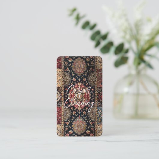 Tapijt schoonmaken Custom QR Visitekaartje (Staand voorkant)