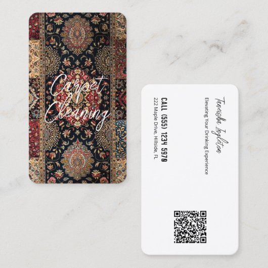 Tapijt schoonmaken Custom QR Visitekaartje (Voorkant / Achterkant)