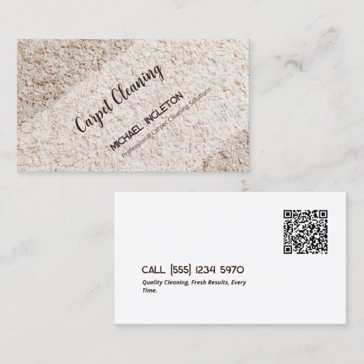 Tapijt schoonmaken Custom QR Visitekaartje (Voorkant / Achterkant)