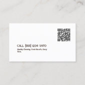 Tapijt schoonmaken Custom QR Visitekaartje (Achterkant)