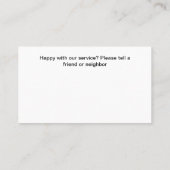 Tapijt schoonmaken Service Budget Visitekaartjes (Achterkant)