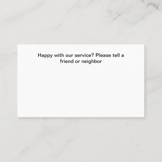 Tapijt schoonmaken Service Budget Visitekaartjes (Achterkant)