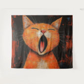 Tapijt van Cat Yawning Wandkleed (Voorkant (horizontaal))