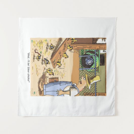 tapijt van fietserkuikens wandkleed (Voorkant (horizontaal))