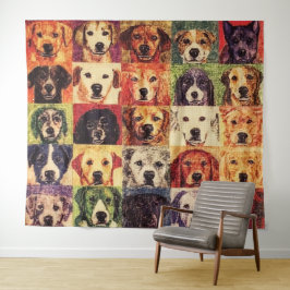 Tapijt van hondencollage wandkleed
