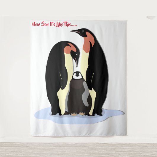 Tapijt van pinguïns wandkleed (Voorkant)