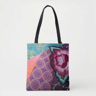 tapijt van rozen tote bag