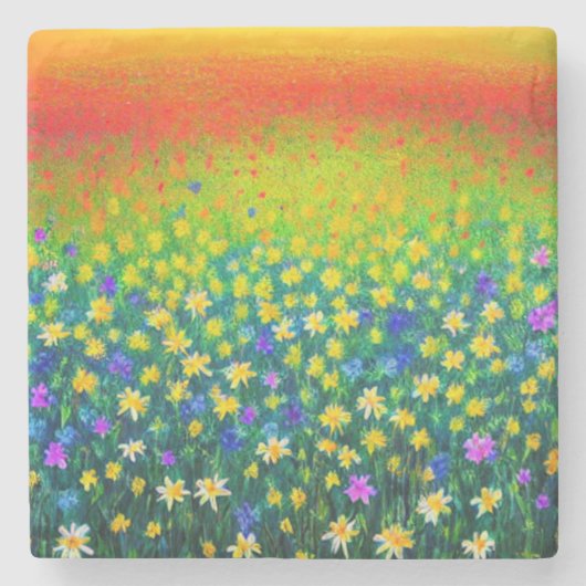 tapijt van vele kleuren, marmer Onderzetter (Voorkant)