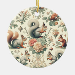 tapijt van Victoriaans boseekhoorns Keramisch Ornament