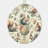 tapijt van Victoriaans boseekhoorns Keramisch Ornament (Links)