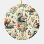 tapijt van Victoriaans boseekhoorns Keramisch Ornament (Achterkant)
