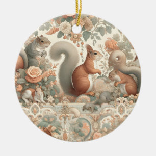 tapijt van Victoriaans boseekhoorns Keramisch Ornament