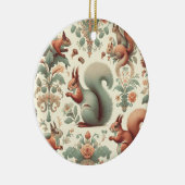 tapijt van Victoriaans boseekhoorns Keramisch Ornament (Rechts)