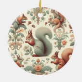 tapijt van Victoriaans boseekhoorns Keramisch Ornament (Achterkant)