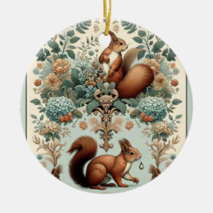 tapijt van Victoriaans boseekhoorns Keramisch Ornament