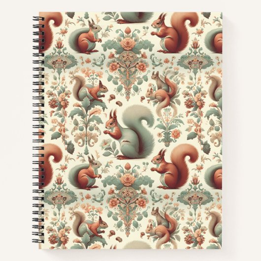 tapijt van Victoriaans boseekhoorns Notitieboek (Voorkant)