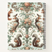 tapijt van Victoriaans boseekhoorns Notitieboek (Achterkant)