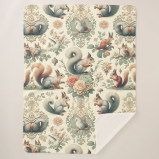 tapijt van Victoriaans boseekhoorns Sherpa Deken