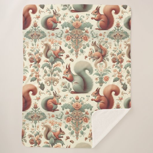 tapijt van Victoriaans boseekhoorns Sherpa Deken (Voorkant)