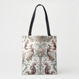 tapijt van Victoriaans boseekhoorns Tote Bag