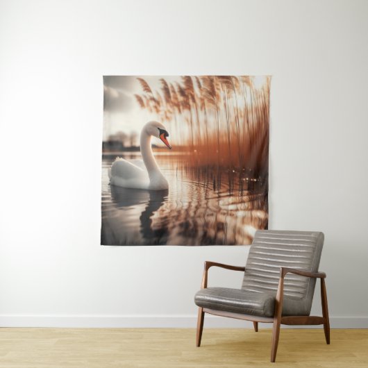 tapijt van witte zwaan wandkleed (In situ)