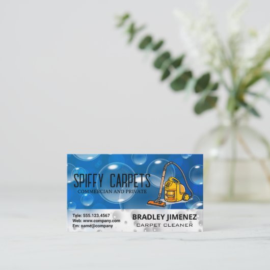 Tapijt Vloerreinigingsmachine | Zeepbellen Visitekaartje (Staand voorkant)