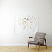 Tapijt Ze zei Ja! Verloving Backdrop banier Wandkleed (In Situ (horizontaal))