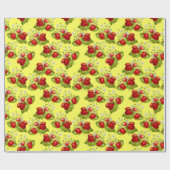  tapijtaardbeien gele aardbei cadeaupapier (Vlak)