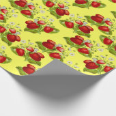 tapijtaardbeien gele aardbei cadeaupapier (Hoek)