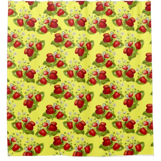  tapijtaardbeien gele aardbei douchegordijn (Voorkant)