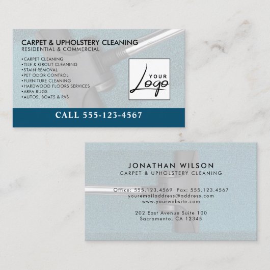 tapijten en superieure professionele reinigingsser visitekaartje (Voorkant / Achterkant)