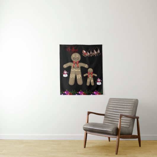 Tapijten Kerst Gingerbread Man Wandkleed (In situ)