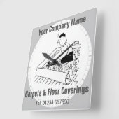 tapijten, vinyl-, tapijtfitters en vloerbedekking vierkante klok (Hoek)