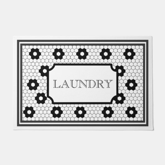 tapijtontwerpruimte zwart-wit deurmat (Voorkant)