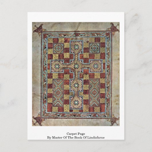 tapijtpagina van de kapitein van het boek Lindisfa Briefkaart (Voorkant)