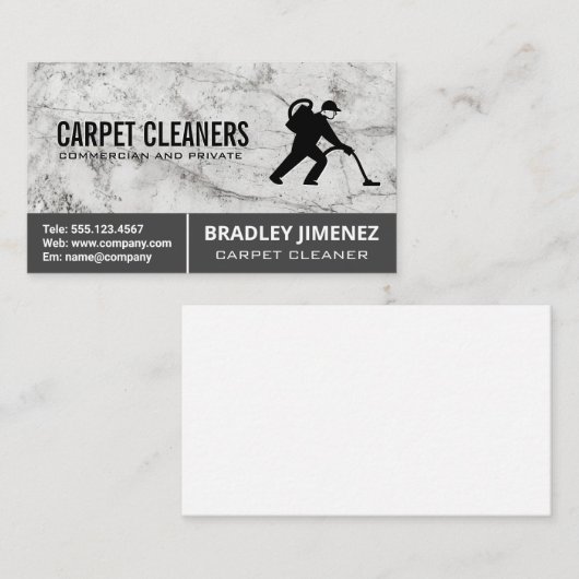 tapijtreiniger | Marmer Visitekaartje (Voorkant / Achterkant)