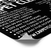 tapijtreiniger Silhouette, tapijtreinigingsservice Poster (Hoek)